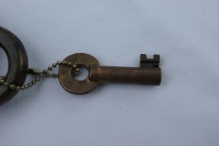 D&RG heart shaped lock with Key, 5