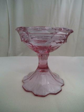 Fenton 3 - Way Dusty Rose/ Pink Art Glass Candle Holder,  Pedestal Candy Dish