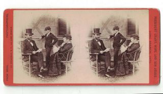 , Stereoview Of President Ulysses S.  Grant,  Julia & Son Jesse 1872