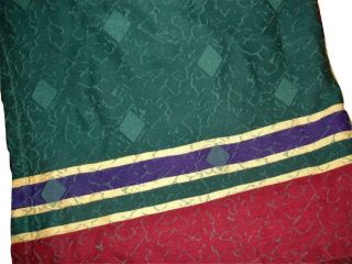 Pfaltzgraff Amalfi Cotton Woven Tablecloth Navy Green Burgundy & Yellow 76 X 56