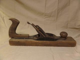 Antique Stanley Bailey No.  27 1/2 Transitional Wood Bottom Jack Plane Type 14 A6