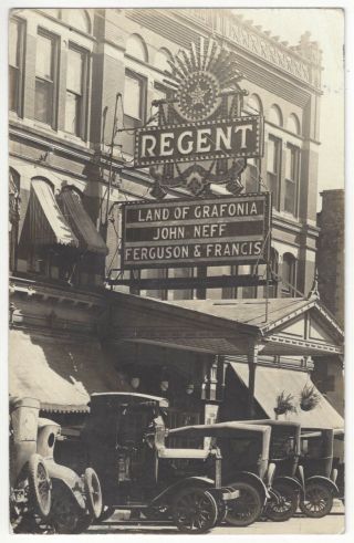 1918 Movie Theatre & Marquis Closeup - Real Photo Kalamazoo,  Michigan Postard