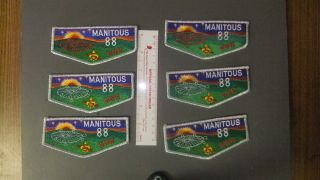 Boy Scout Oa 88 Manitous Lodge 5th Anniversary Flaps 3867ii