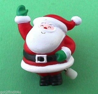 Hallmark Pin Christmas Vintage Wind Up Santa Claus Waving Holiday Brooch