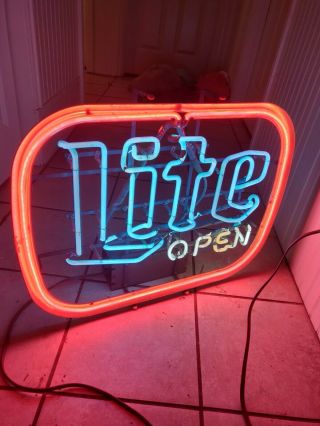 Miller Lite Open Beer Bar Pub Neon Sign 24 