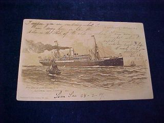 Orig Chinese Postcard " Am Bord Des Dampfers Admiral Von Tirpitz " 1907 Shanghai