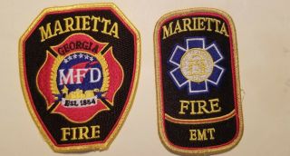 Marietta (ga) Fire Department Patches - Set Of 2