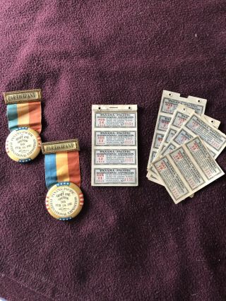 Panama - Pacific International Expo 1915 Opening Day Badge/Pin/Ribbon,  Coupons And 2