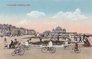 Rhyl - Promenade Gardens,  Children On Bicycles