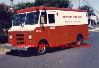 Fire Apparatus Print,  Rescue 12,  Newport / Or,  1965 Gmc / Pacific