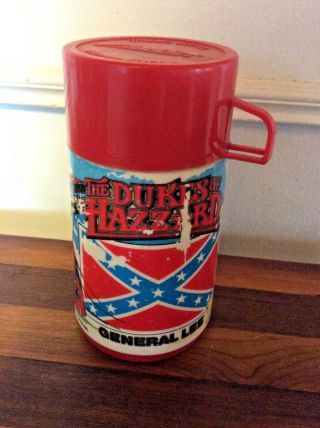 Vintage 1980 " The Dukes Of Hazzard " General Lee Lunchbox Thermos Only Aladdin