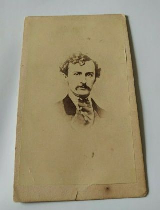 1862 Civil War Era John Wilkes Booth Lincoln Assassin Cdv Photo Photograph
