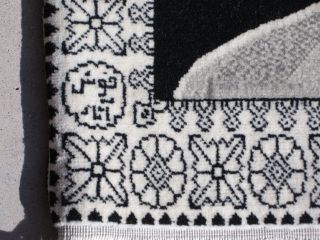 John F Kennedy,  pictorial handmade fine Persian Tabriz rug,  signature,  good cond 4