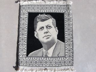 John F Kennedy,  pictorial handmade fine Persian Tabriz rug,  signature,  good cond 6