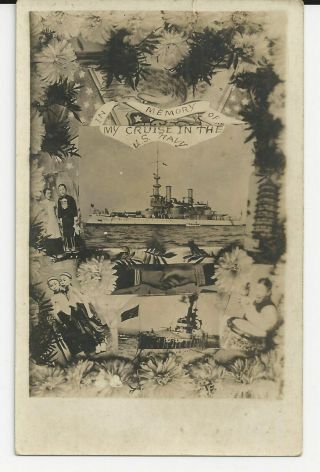 In Memory Of My Cruise In The U.  S.  Navy Real Photo Postcard Rppc - Chinese People