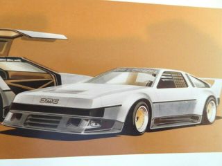 GLOSSY DESIGN OF UNIQUE DELOREAN CAR From LEGEND INDUSTRIES (Signed on Back) 2
