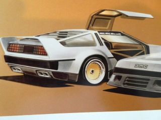 GLOSSY DESIGN OF UNIQUE DELOREAN CAR From LEGEND INDUSTRIES (Signed on Back) 6
