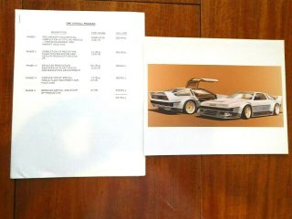 GLOSSY DESIGN OF UNIQUE DELOREAN CAR From LEGEND INDUSTRIES (Signed on Back) 7