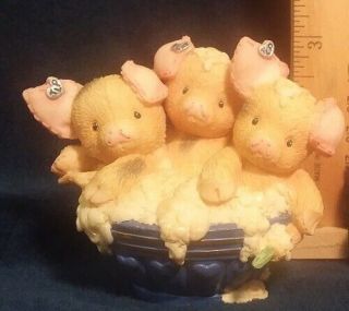 This Little Piggy Bacon In The Kitchen Tlp Logo On Ear Enesco Figurine 1997