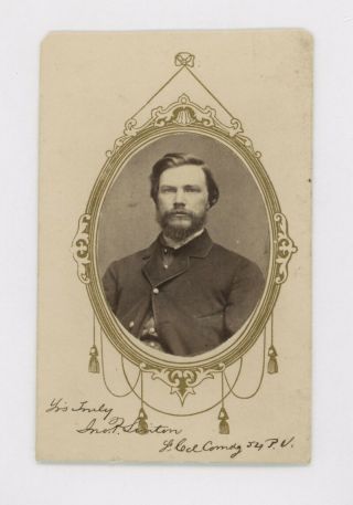 Civil War Cdv Photo,  Lt.  Col,  John P.  Linton Of 54th Pa.  Vol.  Inf.  Reg.  (9223)