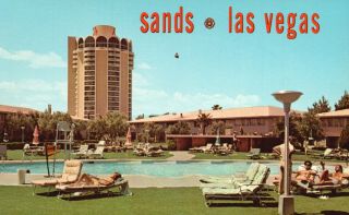 Las Vegas,  Nv,  The Sands Hotel,  Poolside,  Chrome Vintage Postcard G5421