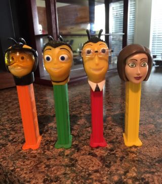 Pez Bee Movie Candy Dispensers.  Set Of 4 Characters Pez.