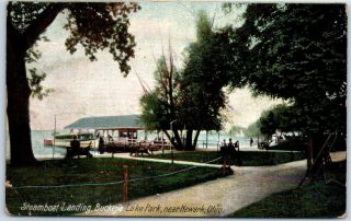 Newark,  Ohio Postcard " Steamboat Landing,  Buckeye Lake Park " 1907 Cancel