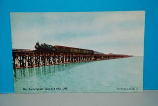 (m131) Vintage Color Postcard,  Lucin Cut - Off,  Great Salt Lake,  Utah,  Railroad
