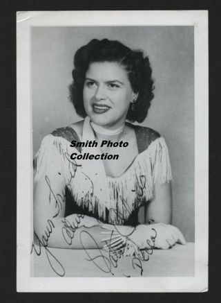 Rare Early Patsy Cline Fan Photo Printed Signature Decca Records