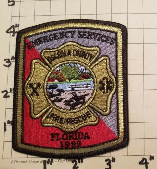 Osceola County (kissimmee,  Fl) Emergency Services (fire/rescue) Patch W/ P.  C.