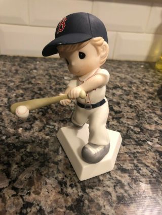 2010 Precious Moments " Swing For The Fences " Boston Red Sox Figurine.