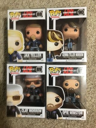 Funko Pop Sons Of Anarchy Bundle Jax,  Gemma,  Opie,  And Clay Complete.  Vaulted.