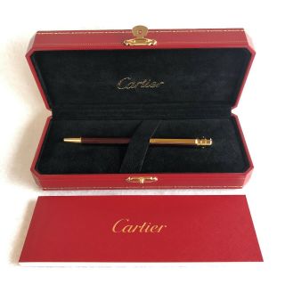 Auth Cartier Ball Point Pen Santos De Cartier Pen Bordeaux St150190