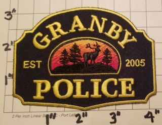 Granby (co) Police Department Patch - Est.  2005