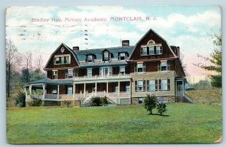 Postcard Nj Montclair Bradley Hall Military Academy 1910 View U9