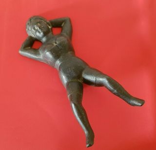 Vintage Cast Iron Naughty Nellie Naked Lady Boot Jack Shoe Remover Door Stop