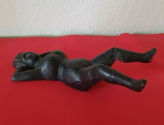 Vintage Cast Iron Naughty Nellie Naked Lady Boot Jack Shoe Remover Door Stop 7