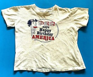 Vintage Pez 1976 American Bicentennial Kids Tee Shirt