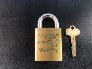 Rare A.  J.  Hoffman Best Brass Lock & Key Only 100 Produced