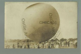 Wheaton Illinois Rp C1910 Balloon Ascension County Fair Chicago Airship