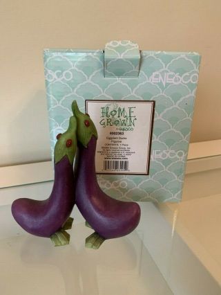 Enesco Home Grown Eggplant Ducks 4002363 Nib