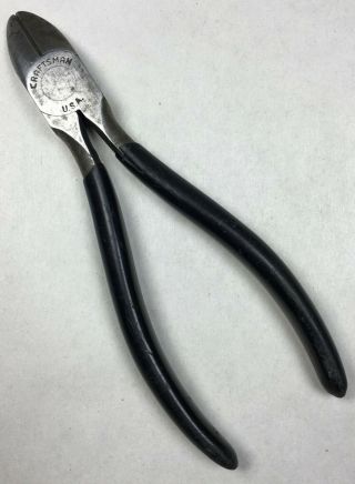 Vintage Craftsman Tools 6 " Diagonal Side Cutting Pliers Tool Black Grips Usa
