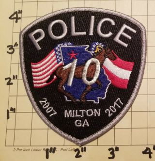 Milton (ga) Police Department 10th Anniversary Patch