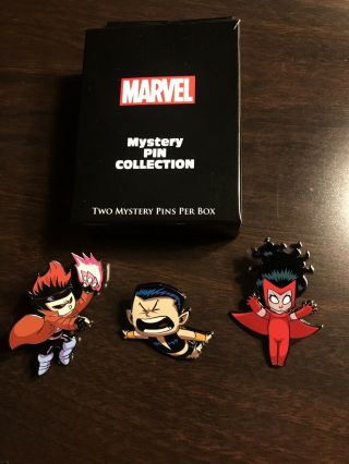 Sdcc 2019 Skottie Young Exclusive Mystery Pins Gambit,  Scarlet Witch,  & Namor
