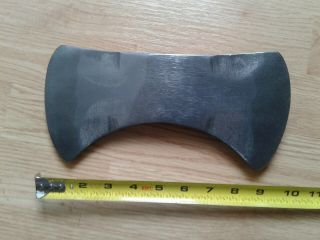 Vintage Unmarked Double Bit Axe Head.  10 Inches.  4 3/4 Edges
