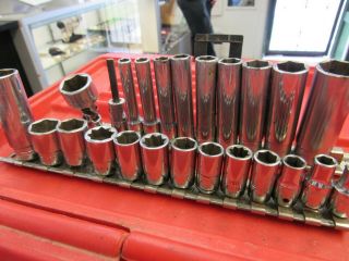Snap On 35 PIECE 1/4 SOCKET SET SAE Shallow and deep sockets in Case PB24,  MORE 5
