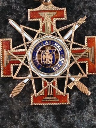 14K Gold Masonic BLUE LODGE 32/33 Degree Medal ORDO ABCHAO DUES MEUMQUE 3