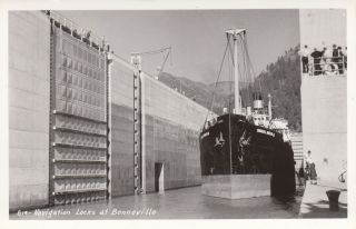 Rp; Navigation Locks At Bonneville,  Oregon,  30s - 50s;ship,  Charles L.  Wheeler Jr.