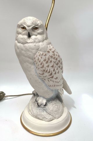The Snowy Owl Porcelain Lamp Female Raymond Watson Franklin 1987