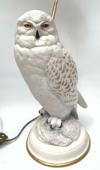 The Snowy Owl Porcelain Lamp Female Raymond Watson Franklin 1987 2